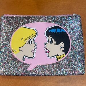 Colorful Glitter Clutch with Cartoon Design